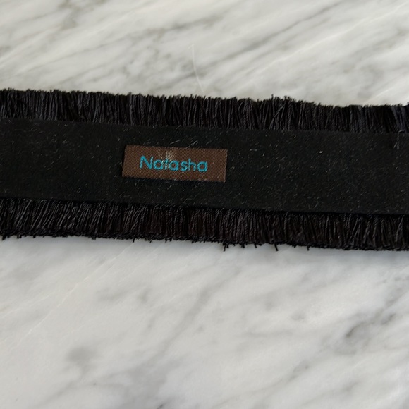 Natasha black crystal fringe cuff bracelet - Picture 3 of 3